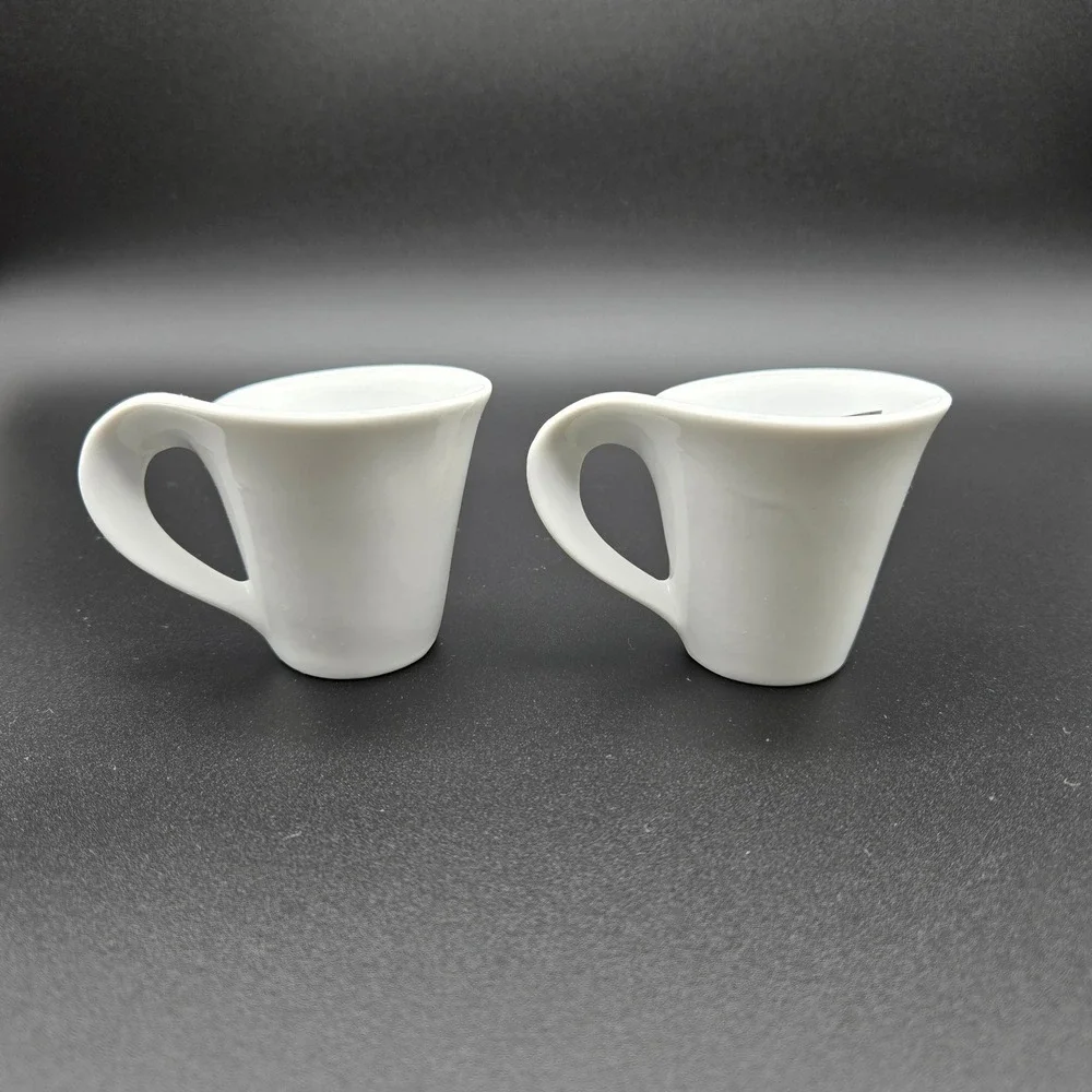 Verdici Design Espresso Cup and Saucer Set White Modern Minimalist Ceramic